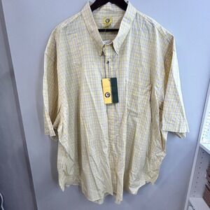 Duck Head Yellow Plaid Short Sleeve Button Down Shirt Men's 5XL Big & Tall NWT‎